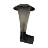 Corner wall lamp in graphite aluminum and Holophane frosted glass