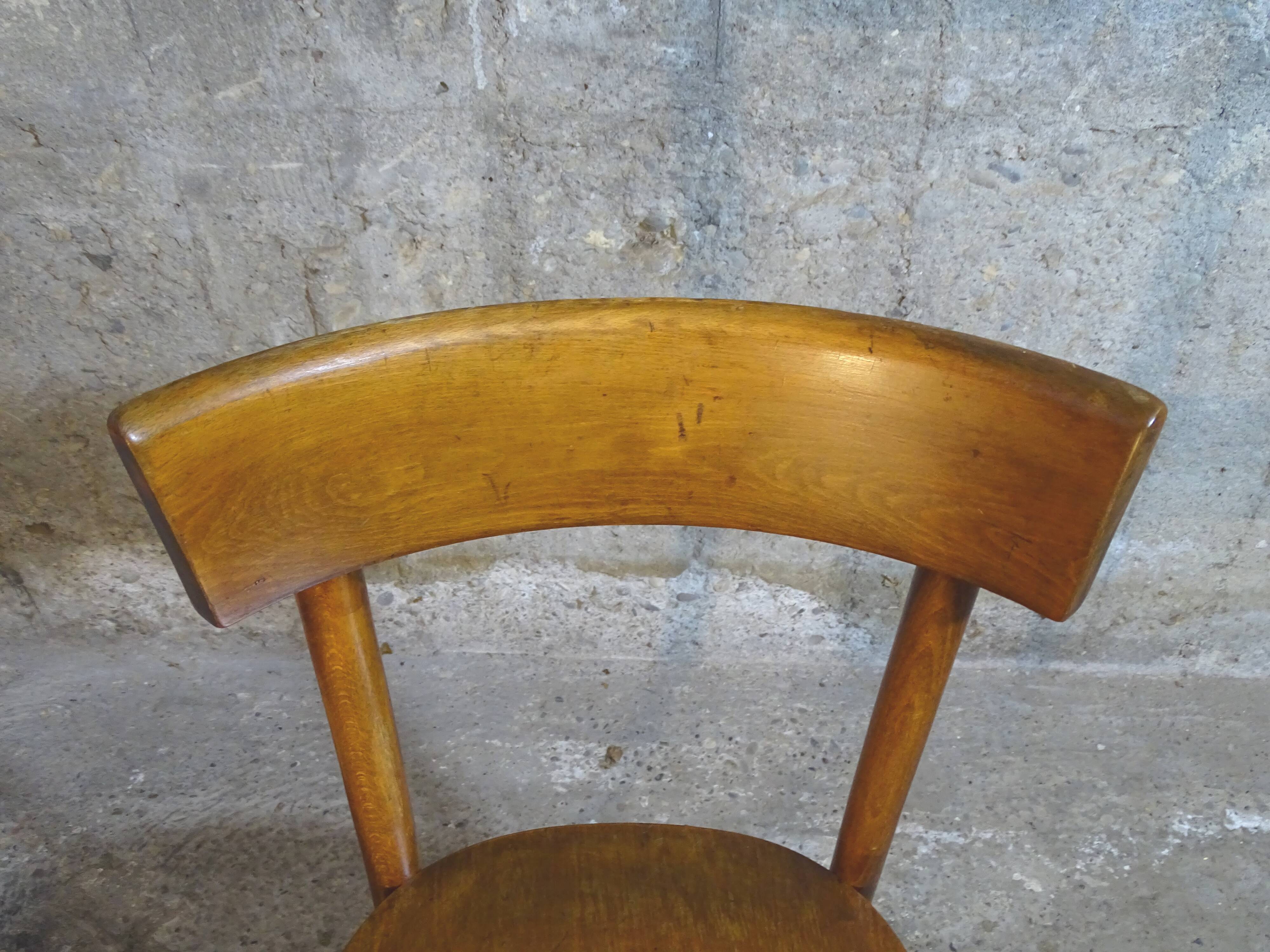 Série de 6 chaises Thonet 1960 bistrot