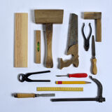 Children's wooden workbench