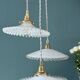 Vintage triple suspension lampshade in white opaline.