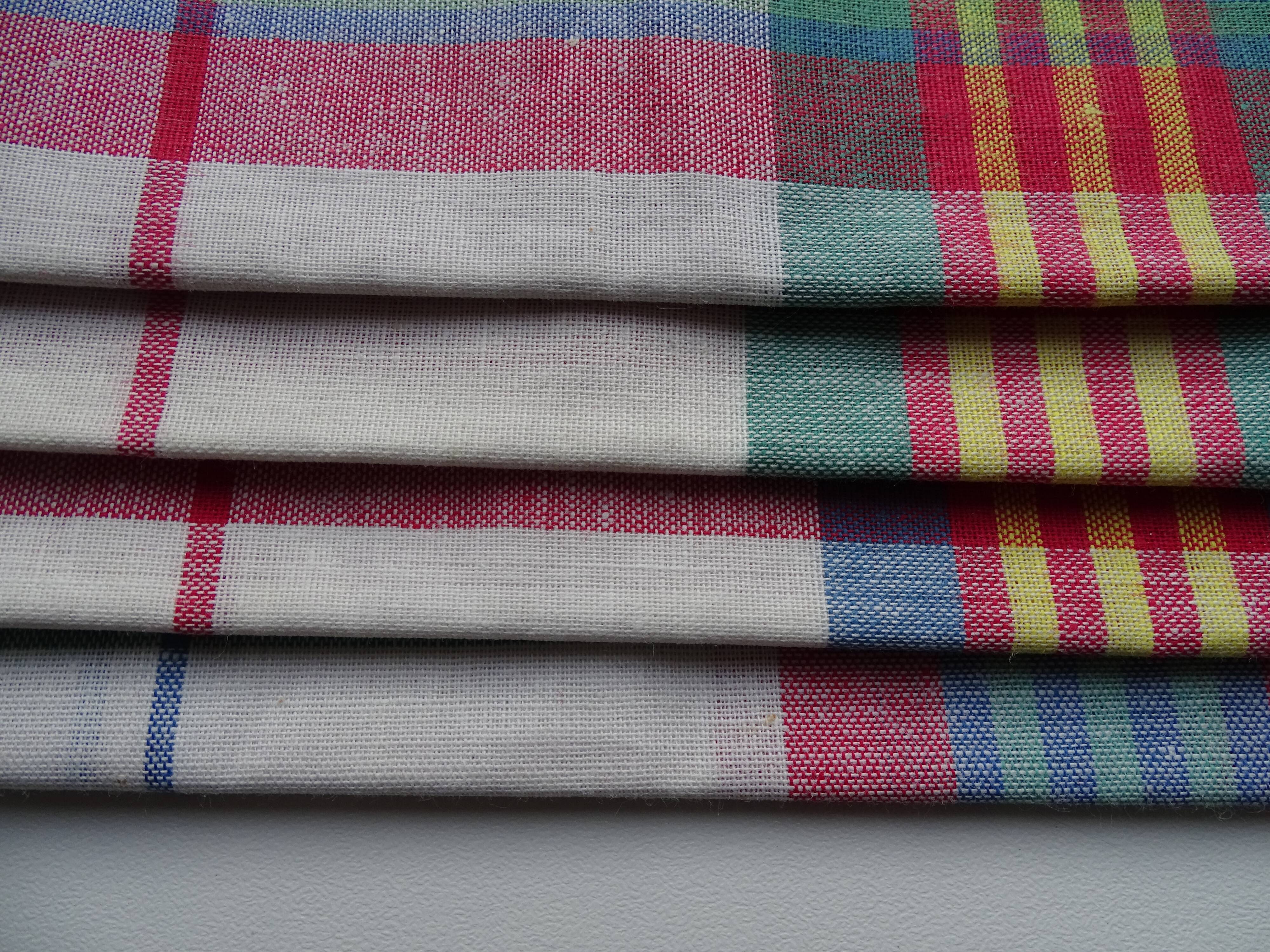 Lot 4 torchons lin/coton moderne confiserie vintage