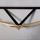 Vintage Wall-Mounted Brass Console Table with Yellow Onyx Top, Italy
