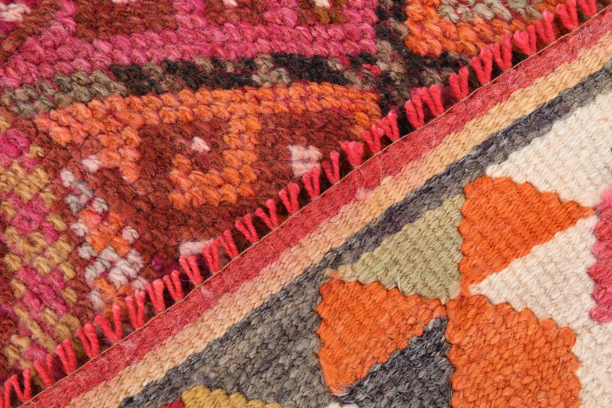 Tapis Couloir Turc Géométrique, Tapis Tribal Vintage, 87x366 Cm