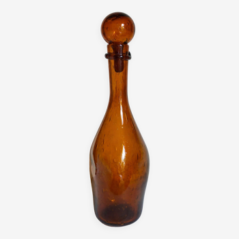 Three-sided blown glass carafe from Biot 1960s