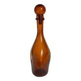 Carafe à trois faces en verre soufflé de Biot années 60