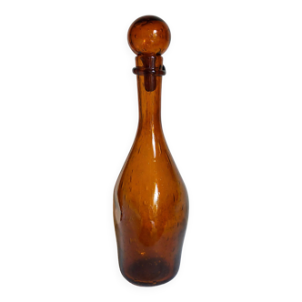 Three-sided blown glass carafe from Biot 1960s