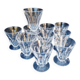 10 faceted white wine glasses