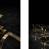 Vintage Mid-Century Italian Modern Glass Coffee Tables, 1960s, Set of 2