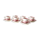 Set of 6 coffee cups and saucers, Villeroy & Boch, Rusticana rose model