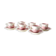 Set of 6 coffee cups and saucers, Villeroy & Boch, Rusticana rose model