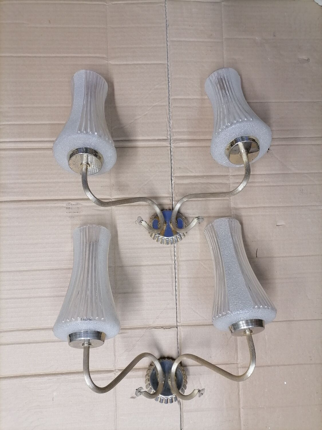 Pair of brass wall lights