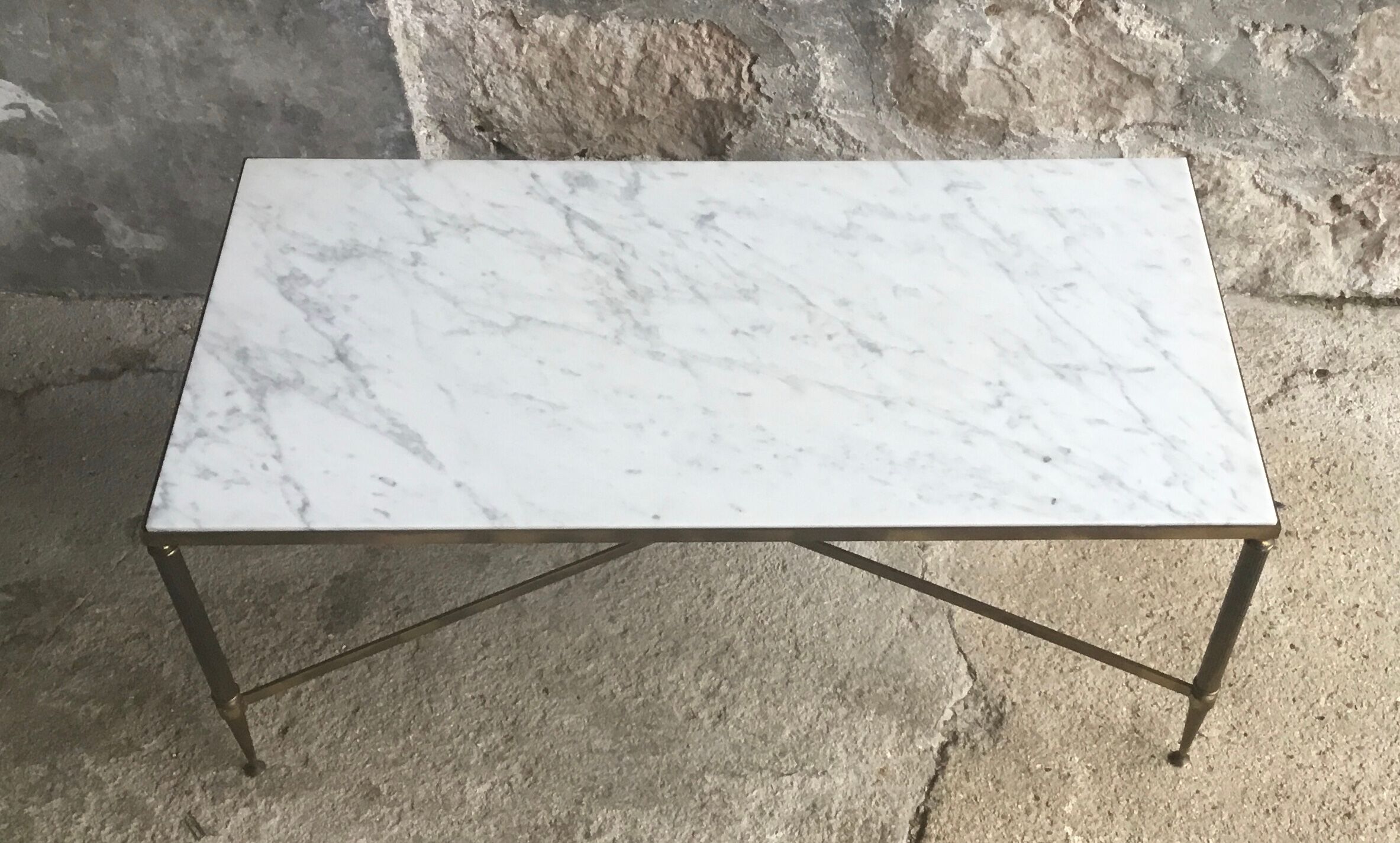 Brass and marble coffee table - 20th century