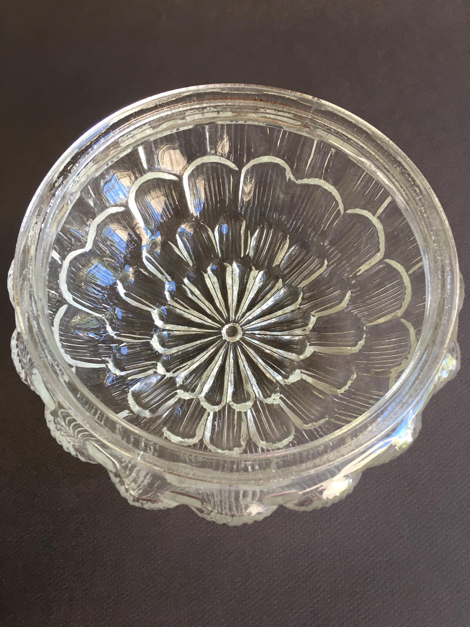 Flower globe in worked glass