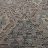 Blue Grey Traditional Handwoven Afghan Kilim Rug 124x182cm