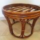 Pretty pair of 2 bamboo and rattan stools with cushions - 80s - Vintage - set of 2