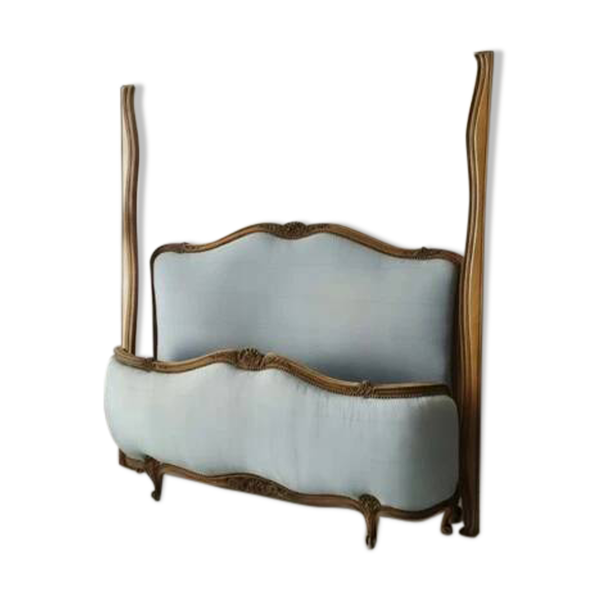 Lit demi-corbeille double ancien style Louis XV, France