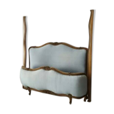 Lit demi-corbeille double ancien style Louis XV, France