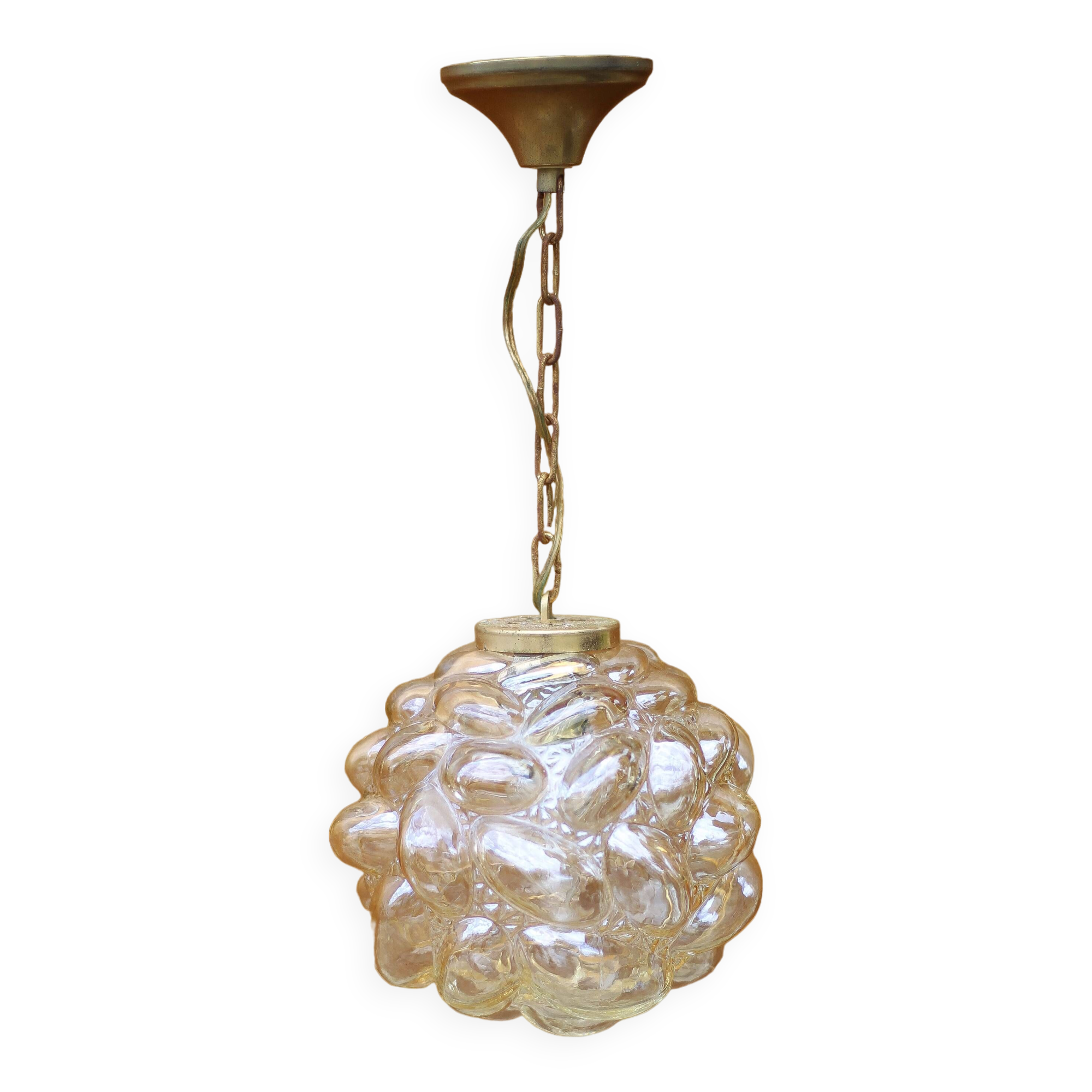 Bubbled glass suspension, glass ceiling lamp, lighting, interior decoration