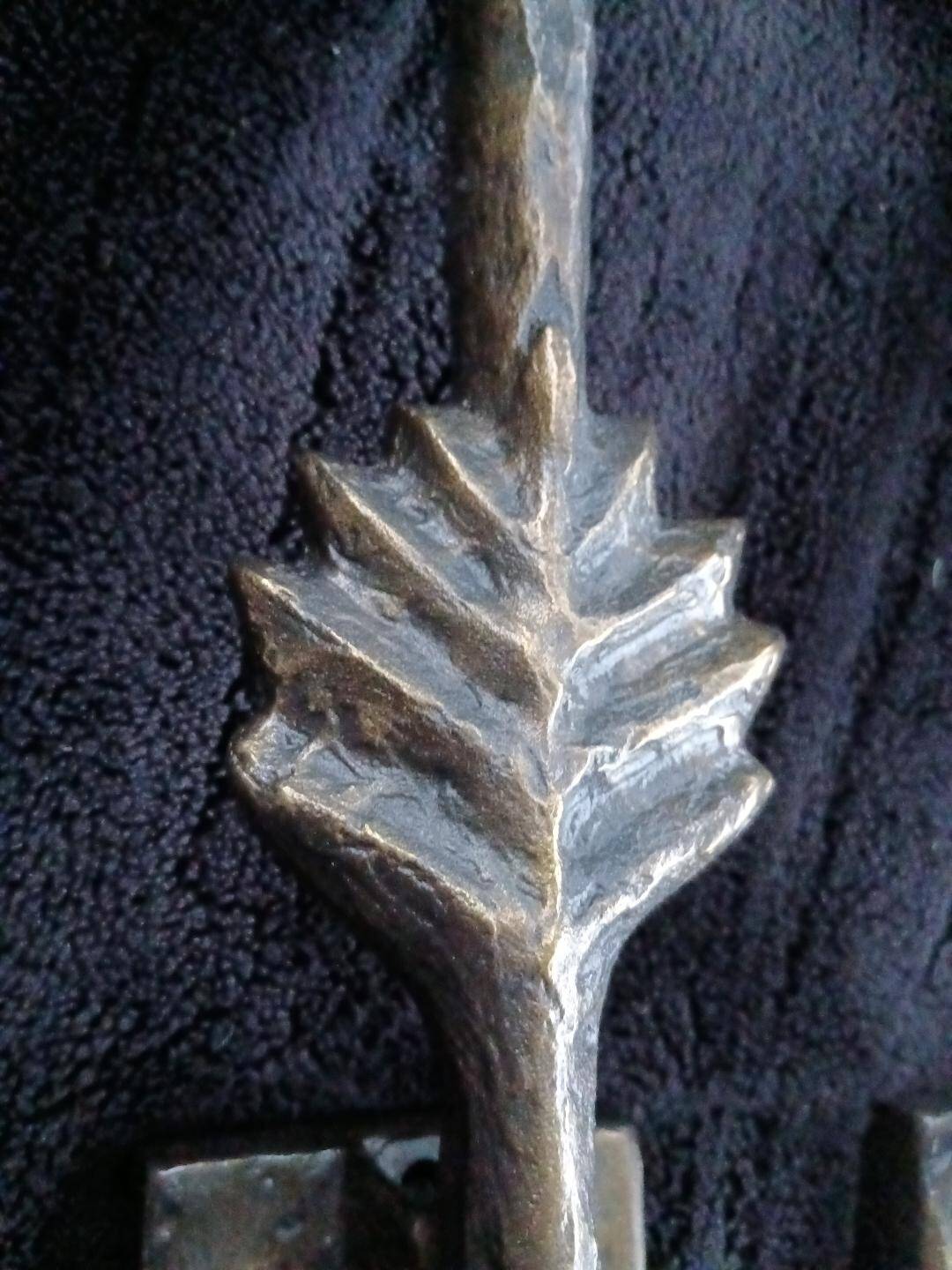 Rare Unique Pair of Bronze Wall Lights with Leaf Design by Lucien Gau Folio