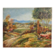 Oil painting on panel of a rural landscape, signed.