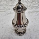 Silver-plated salt and pepper shakers and egg cups