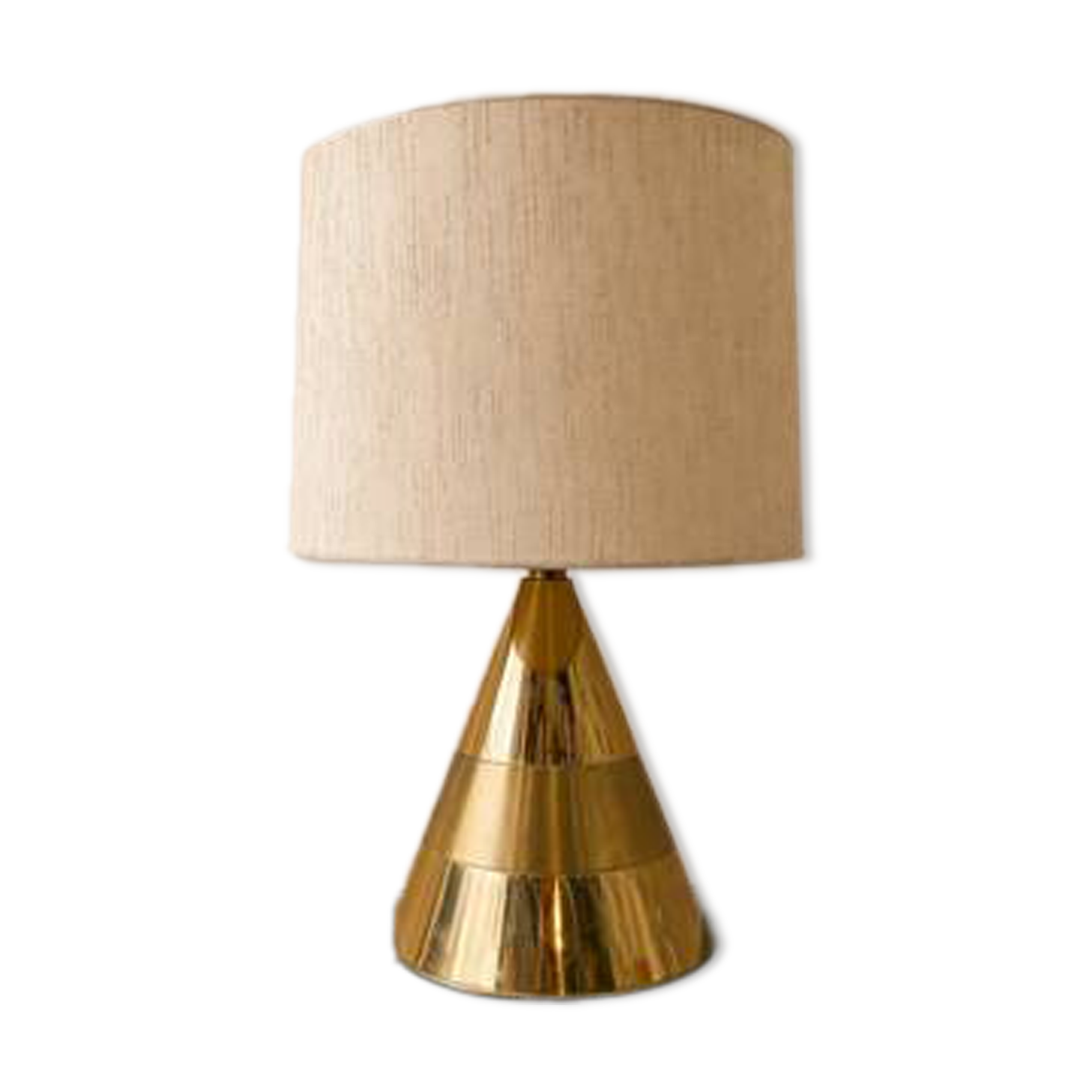 Lampe de table Italienne - 1970 - Laiton & Lin