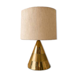 Lampe de table Italienne - 1970 - Laiton & Lin