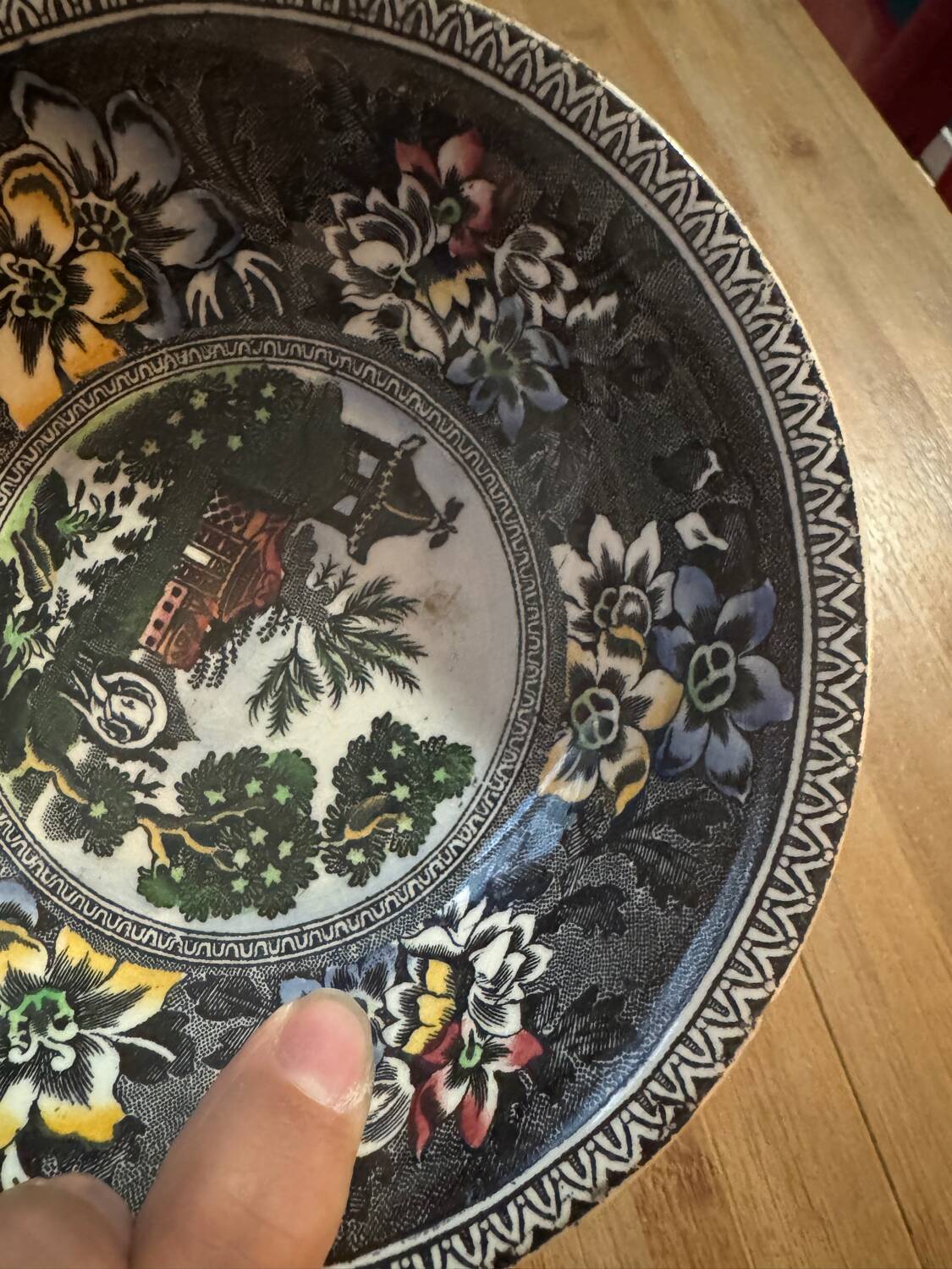 Small dish and 5 English bowls – Reproduction Rogers 1780 – Bursl