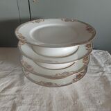 Standing plate porcelain of limoges flower baskets, fruits - beginning 20th