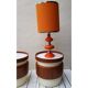 Lampe bois orange et chrome 70's