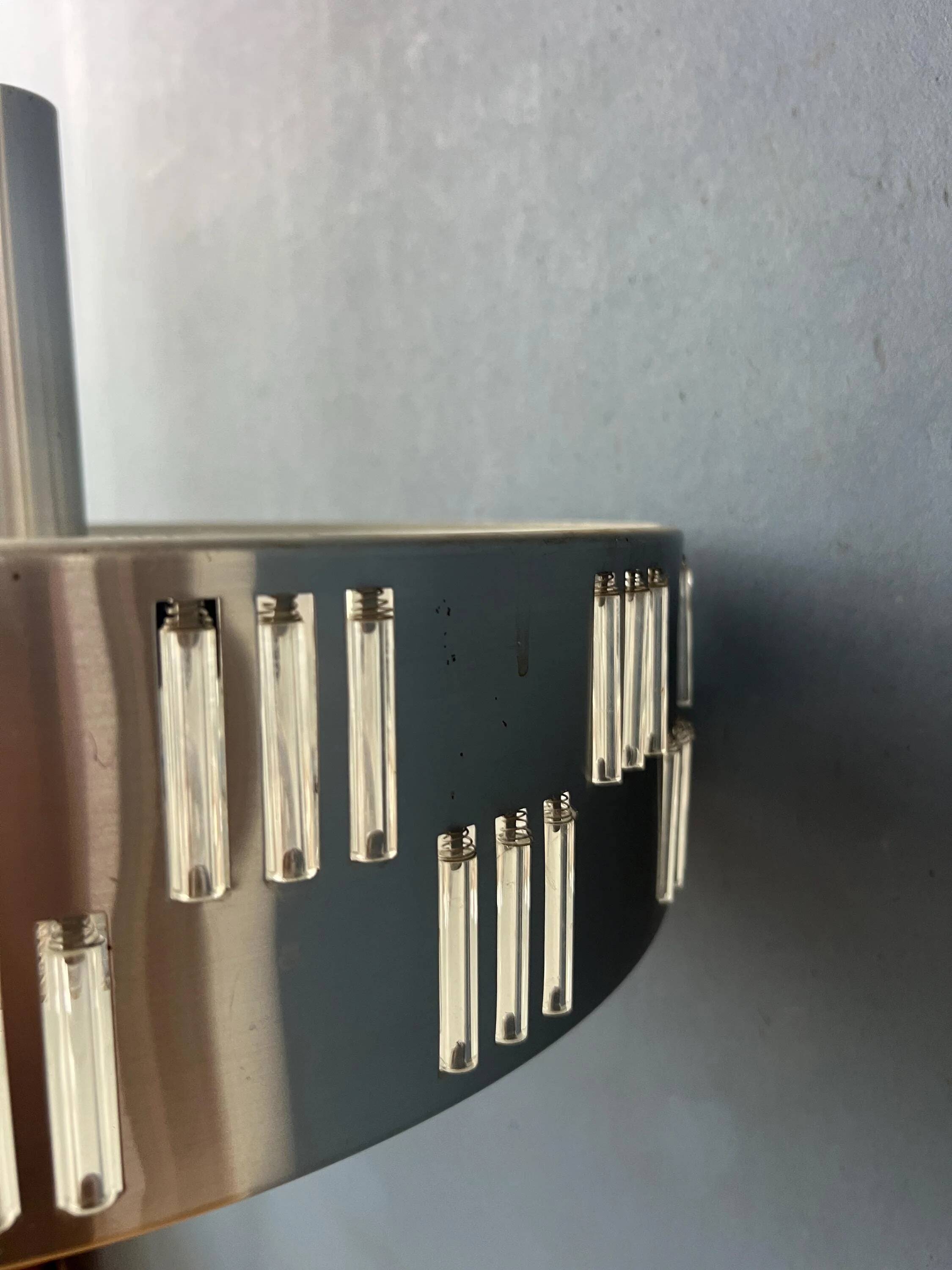 Mid-century crystal glass UFO pendant light