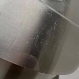 Suspended globe lamp in aluminium and glass in German Space style from the 1960s mid-century by Doria.