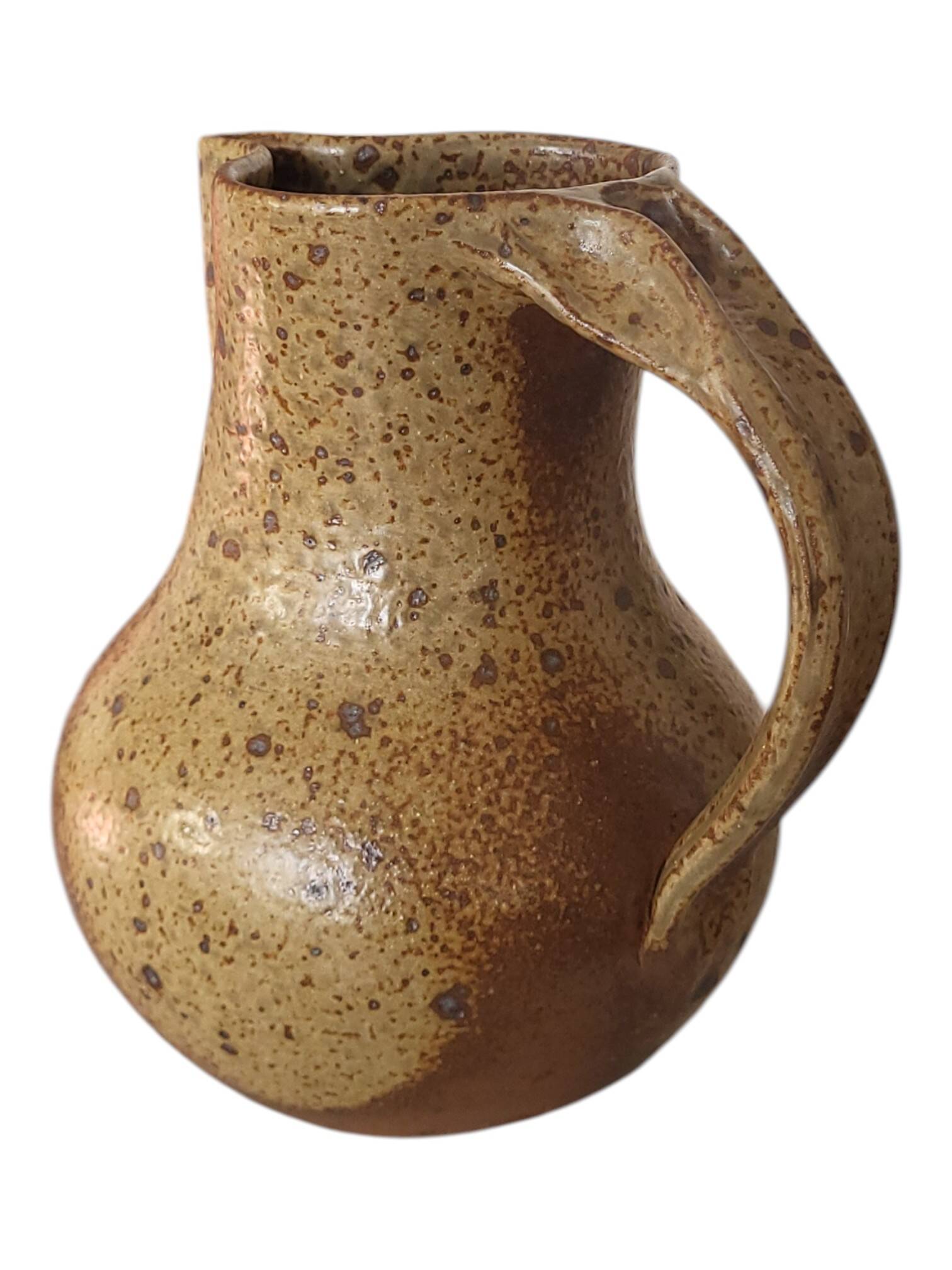 Pyrite stoneware pitcher signed Michel Dumont / Puisaye