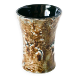 Small ceramic vase, brown and white, 1970.