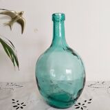 Blue-green demijohn carboy, vintage French, Viresa