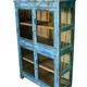 Showcase blue buffet furniture sideboard Cabinet wood teak metal India