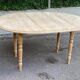 Interior's extendable round dining table with shutters, renovated in solid wood, 15