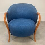 Fauteuil Cinna design 1980, bleu pop
