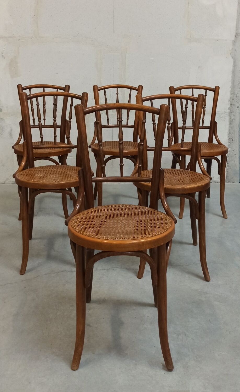 Set of 6 W. Baumann & Cie bistro chairs, 20's