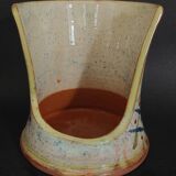Ceramic tea light holder with signature to identify, 20th century
