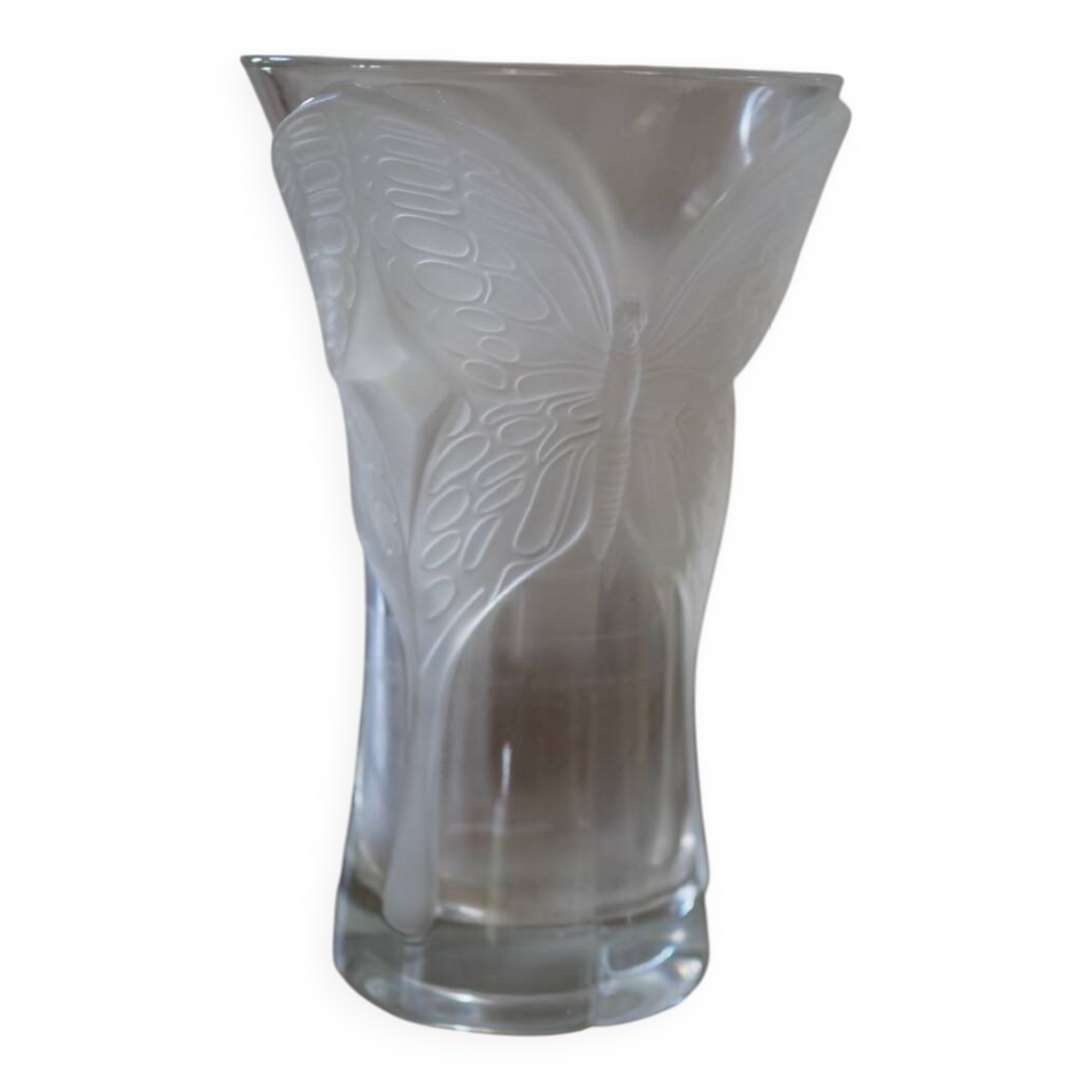 Crystal vase, Arques crystal, butterfly decoration