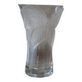 Crystal vase, Arques crystal, butterfly decoration