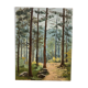 Oil on vintage wooded landscape panel