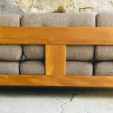 Scandinavian sofa 3-seater elm structure wool cushions chinée 1960