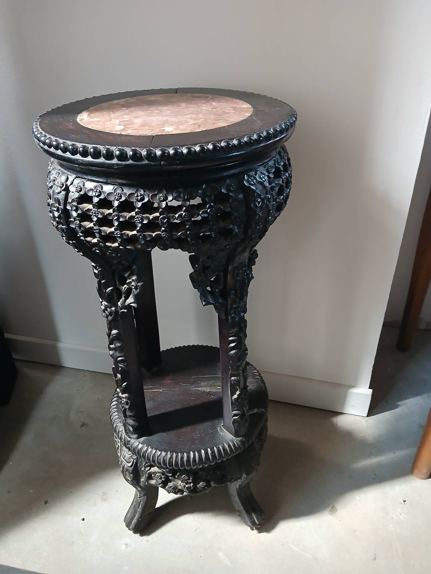 Antique Japanese stand or side table from the late 19th century.