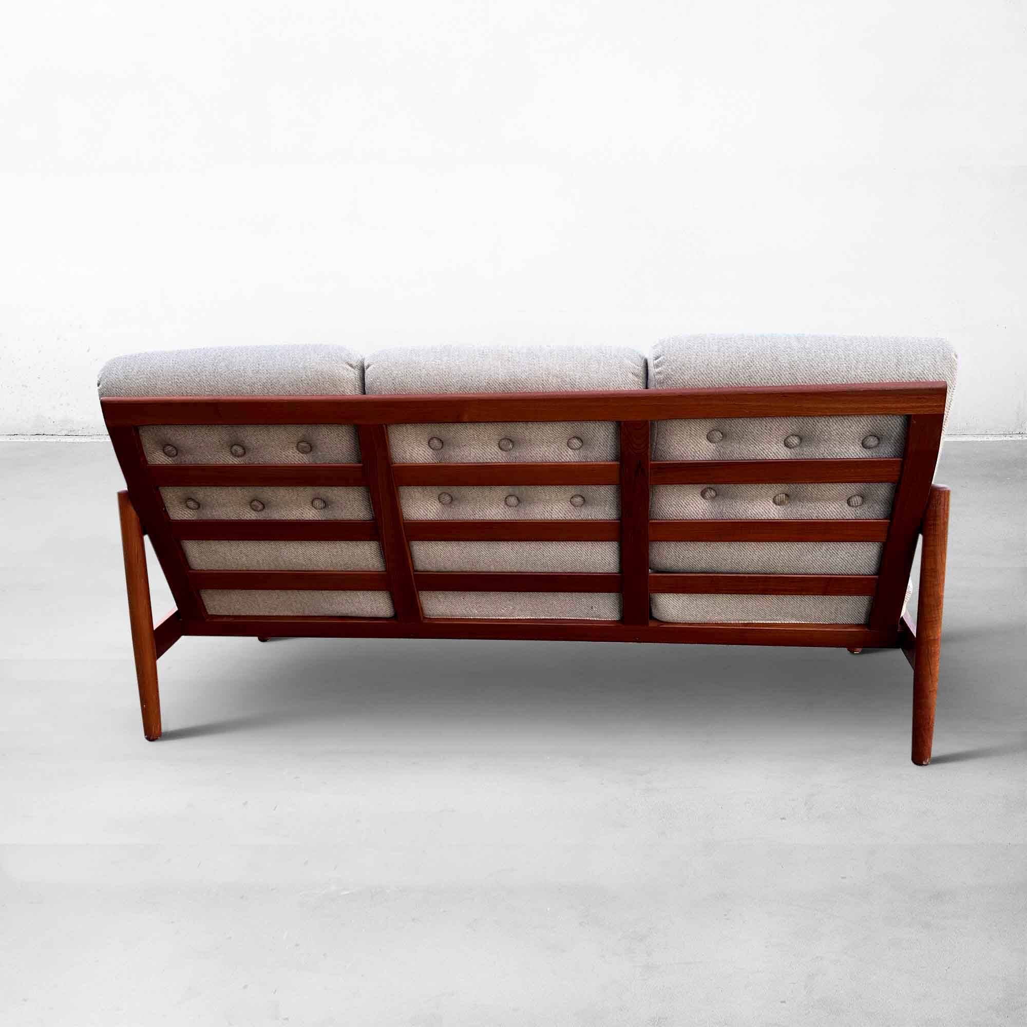 Mid-Century Danish Vintage 3-Seater Sofa in Teak, Denmark, 1960s