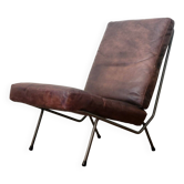 Koene Oberman lounge chair for Gelderland in leather and steel, Netherlands, 1950s