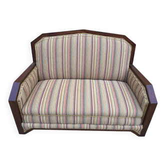1940s art deco mahogany bench