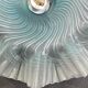 Vintage iridescent blue wavy glass suspension – flower lampshade – years lamp