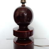 Brown ceramic foot lamp